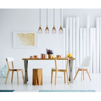 Globo - Taklampa med 4xE27/40W/230V i mässing