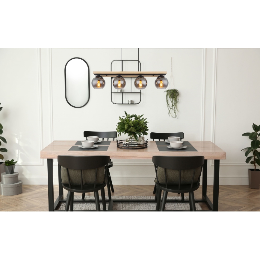 Globo - Ljuskrona med textilsladd 4xE27/25W/230V tall