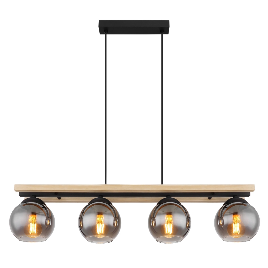 Globo - Ljuskrona med textilsladd 4xE27/25W/230V tall