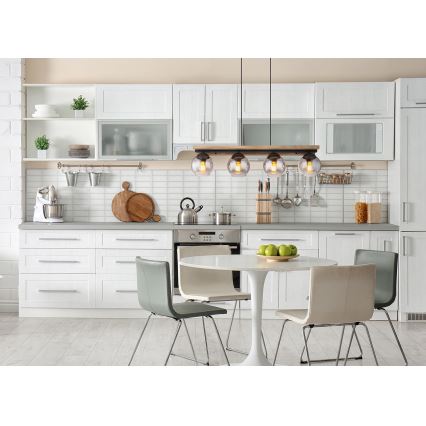 Globo - Ljuskrona med textilsladd 4xE27/25W/230V