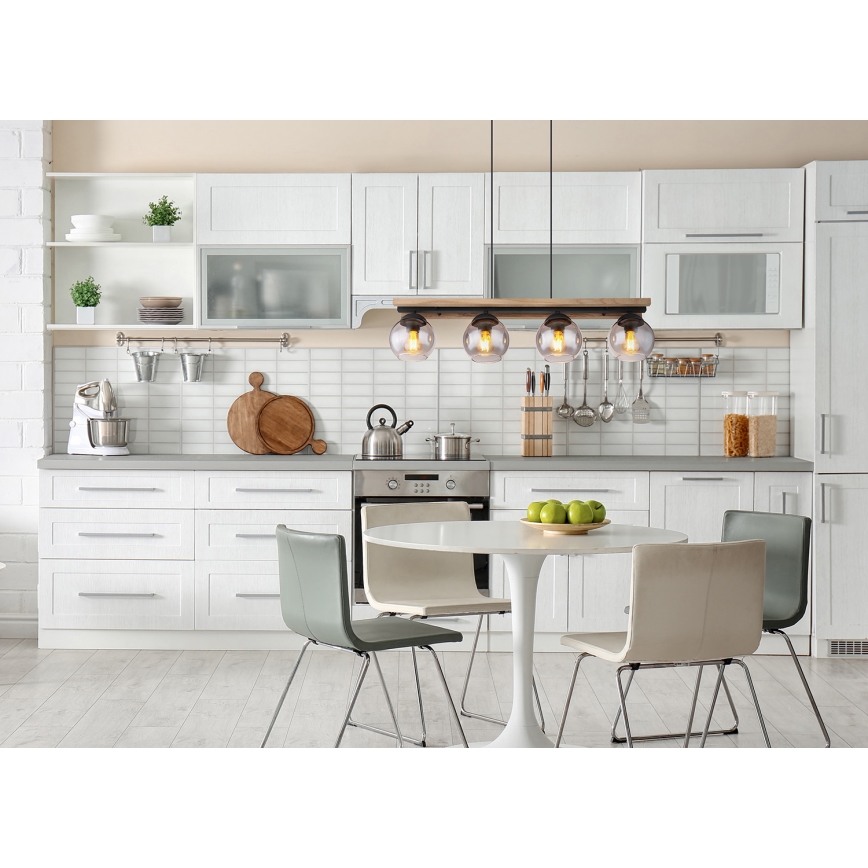 Globo - Ljuskrona med textilsladd 4xE27/25W/230V