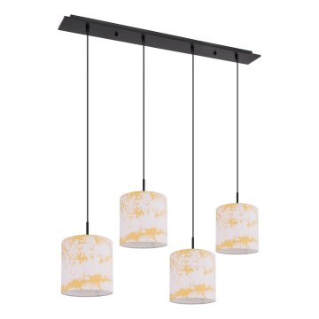 Globo 15580-4H - Ljuskrona med textilsladd ENGELBERT 4xE27/40W/230V