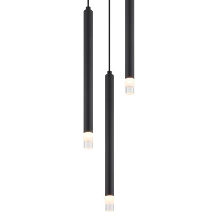 Globo - Ljuskrona med textilsladd 3xG9/4W/230V diameter 24 cm svart
