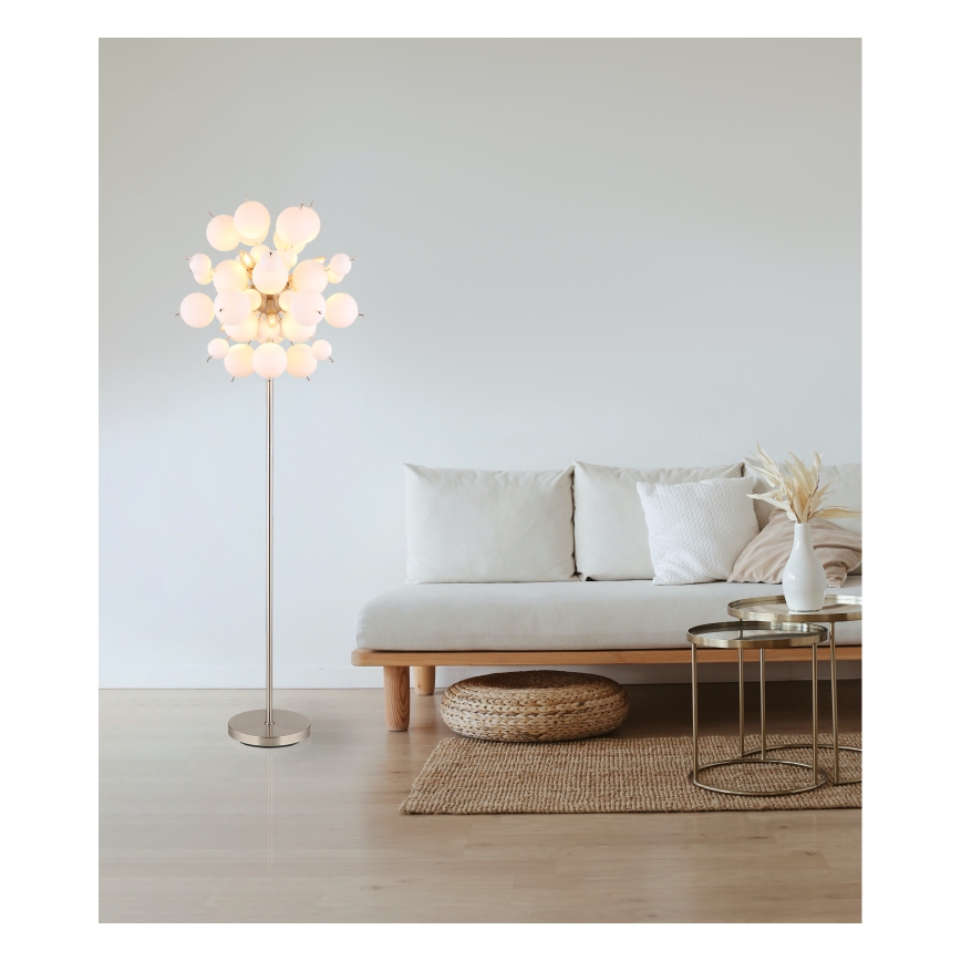 Globo - Golvlampa 6xE14/25W/230V vit