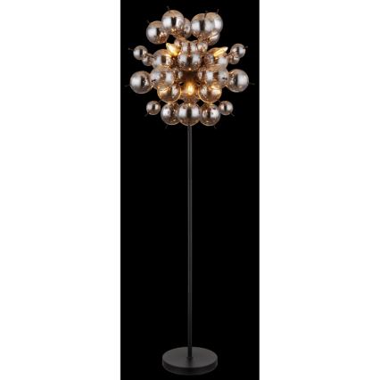 Globo - Golvlampa 6xE14/25W/230V svart/rökig