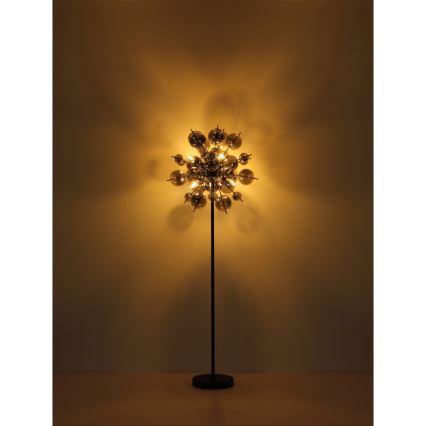 Globo - Golvlampa 6xE14/25W/230V svart/rökig