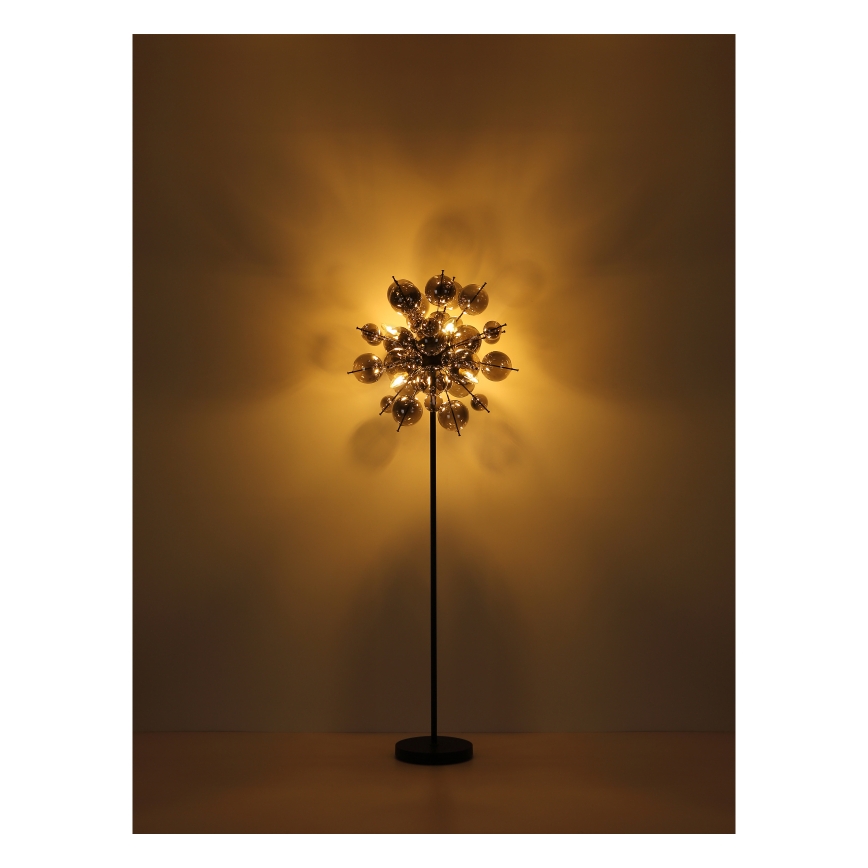 Globo - Golvlampa 6xE14/25W/230V svart/rökig