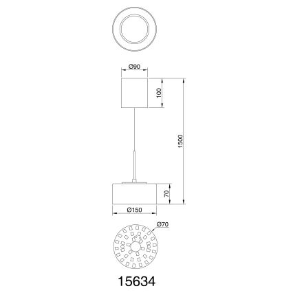 Globo - LED ljuskrona med textilsladd LED/6W/230V