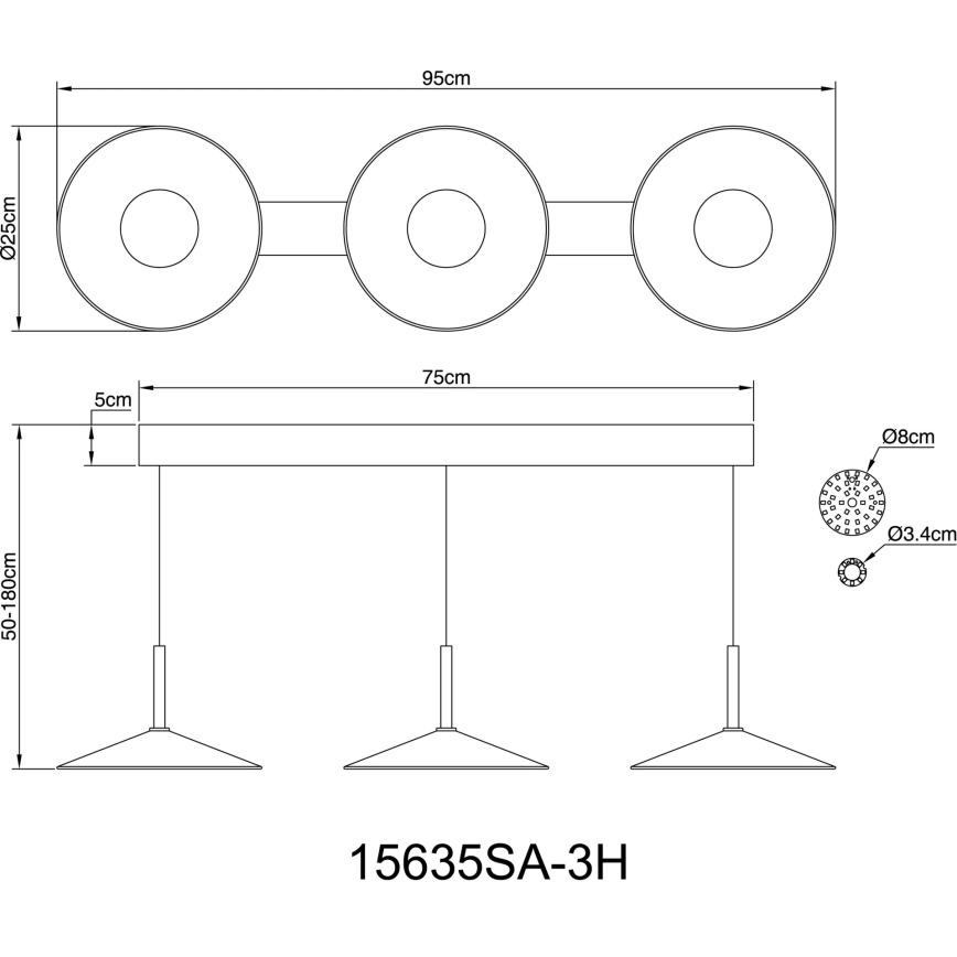Globo - LED-pendellampa på vajer LED/24W/230V 4000K beige