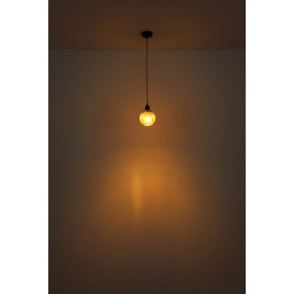 Globo - Ljuskrona med textilsladd 1xE27/25W/230V diameter 15 cm grön