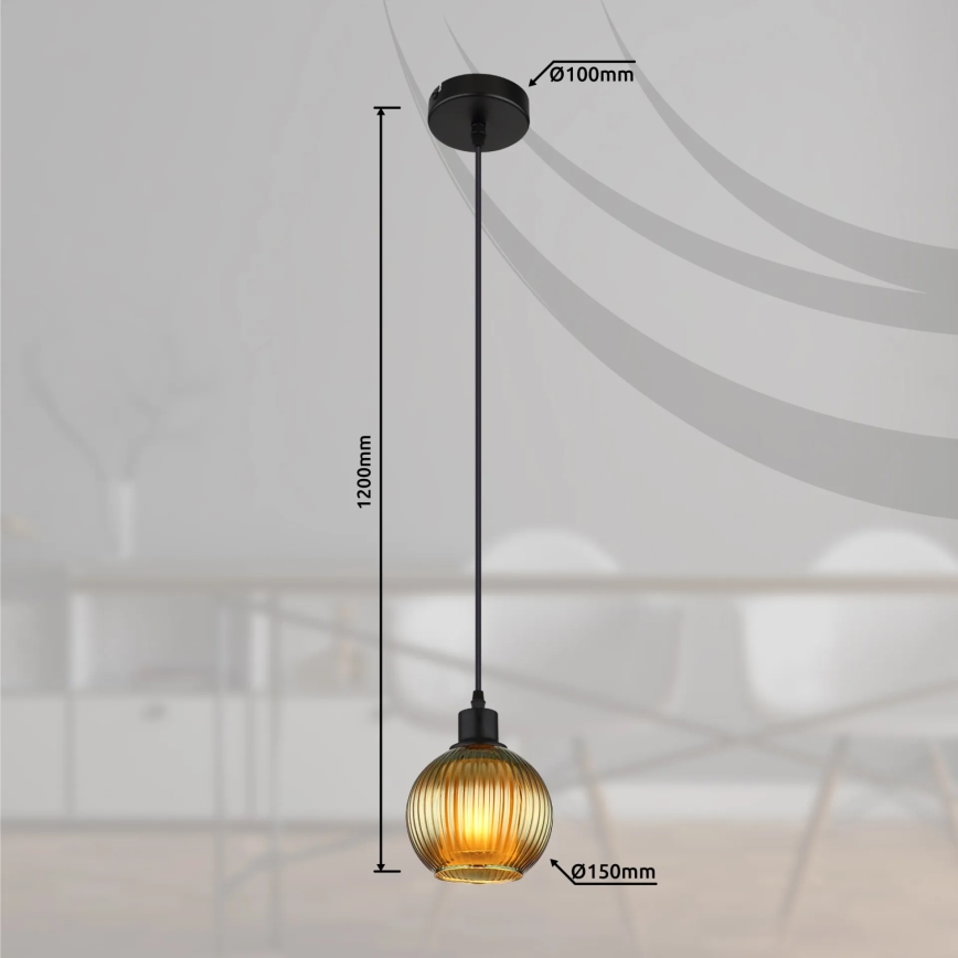 Globo - Ljuskrona med textilsladd 1xE27/25W/230V diameter 15 cm grön
