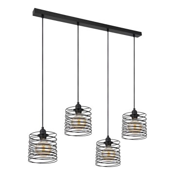 Globo 15640-4H - Pendellampa på vajer TILLY 4xE27/60W/230V svart