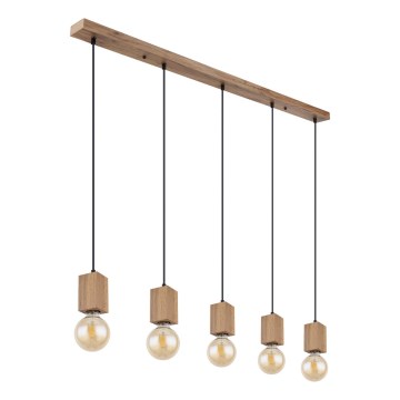 Globo 15655-5H - Ljuskrona med textilsladd ERNA 5xE27/60W/230V