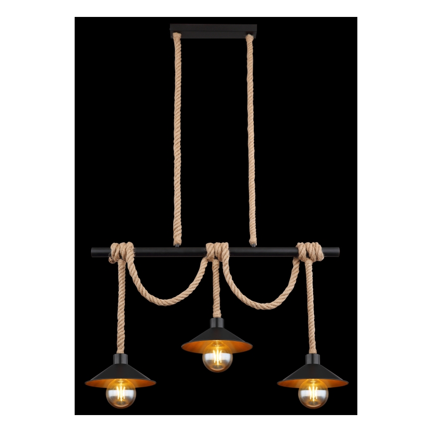 Globo 15690-3H - Taklampa på kabel DIANA 3xE27/60W/230V svart