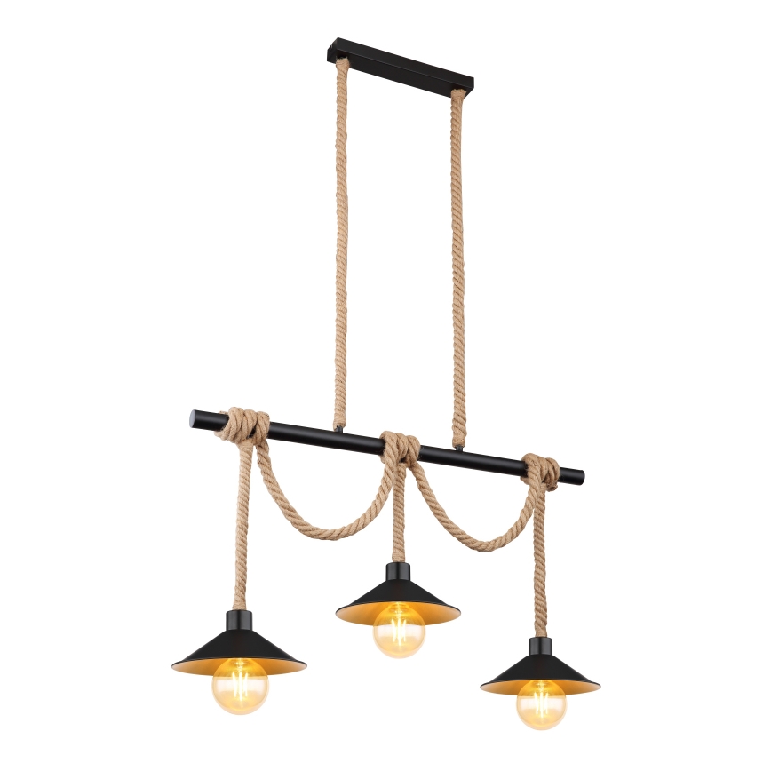 Globo 15690-3H - Taklampa på kabel DIANA 3xE27/60W/230V svart