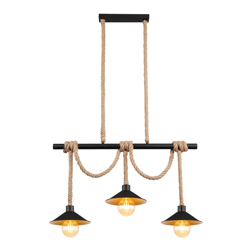 Globo 15690-3H - Taklampa på kabel DIANA 3xE27/60W/230V svart