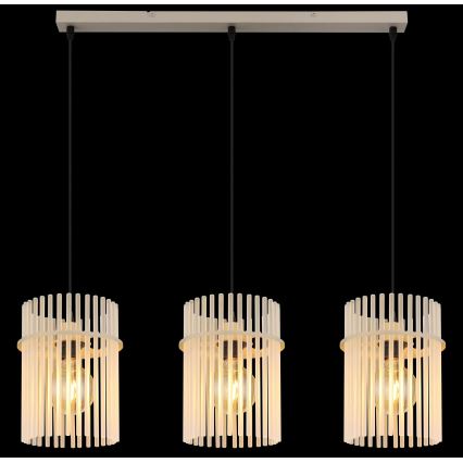 Globo - Taklampa på vajer 3xE27/60W/230V