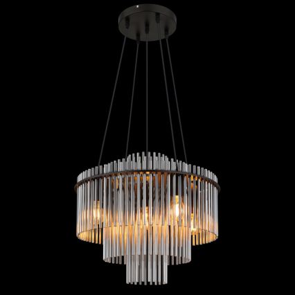 Globo - Hänglampa med kabel 5xE27/60W/230V svart