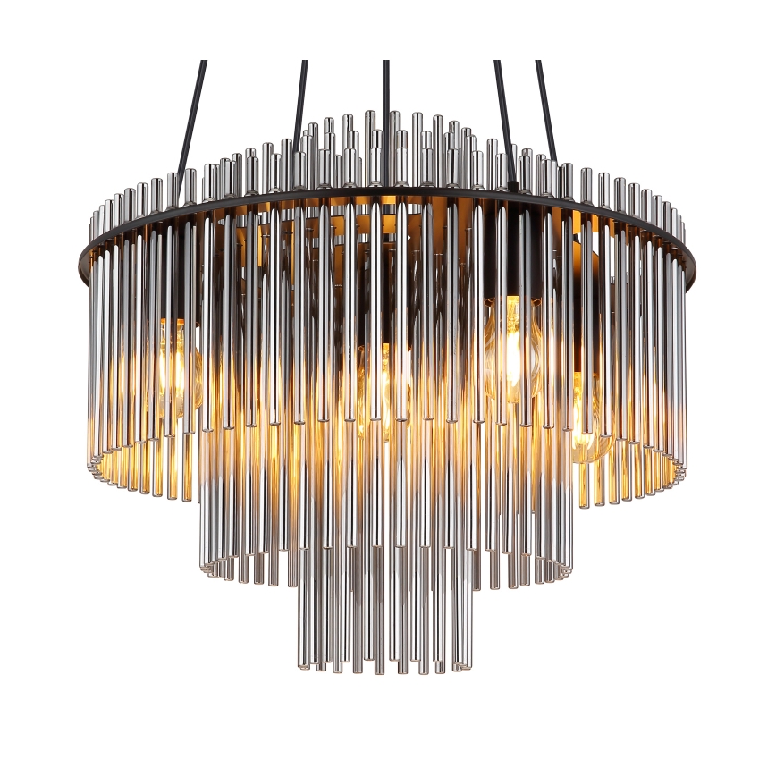 Globo - Hänglampa med kabel 5xE27/60W/230V svart