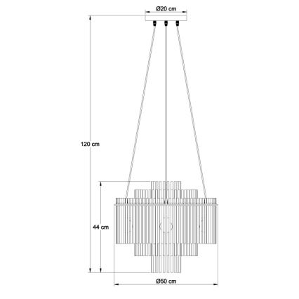 Globo - Taklampa med vajer 5xE27/60W/230V guld