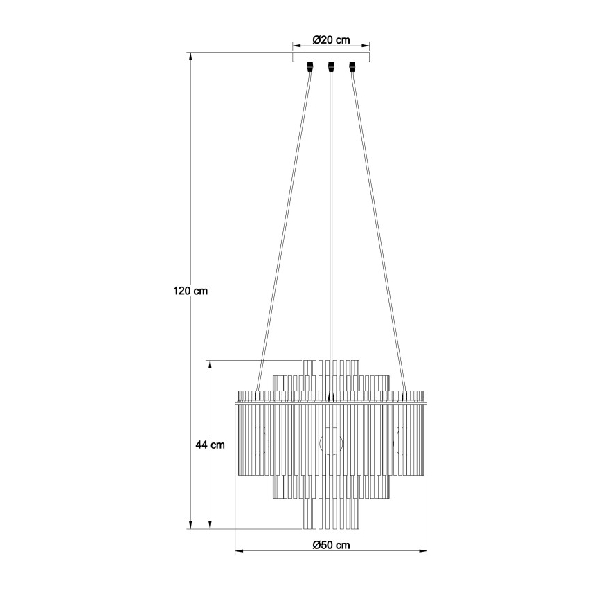 Globo - Taklampa med vajer 5xE27/60W/230V guld