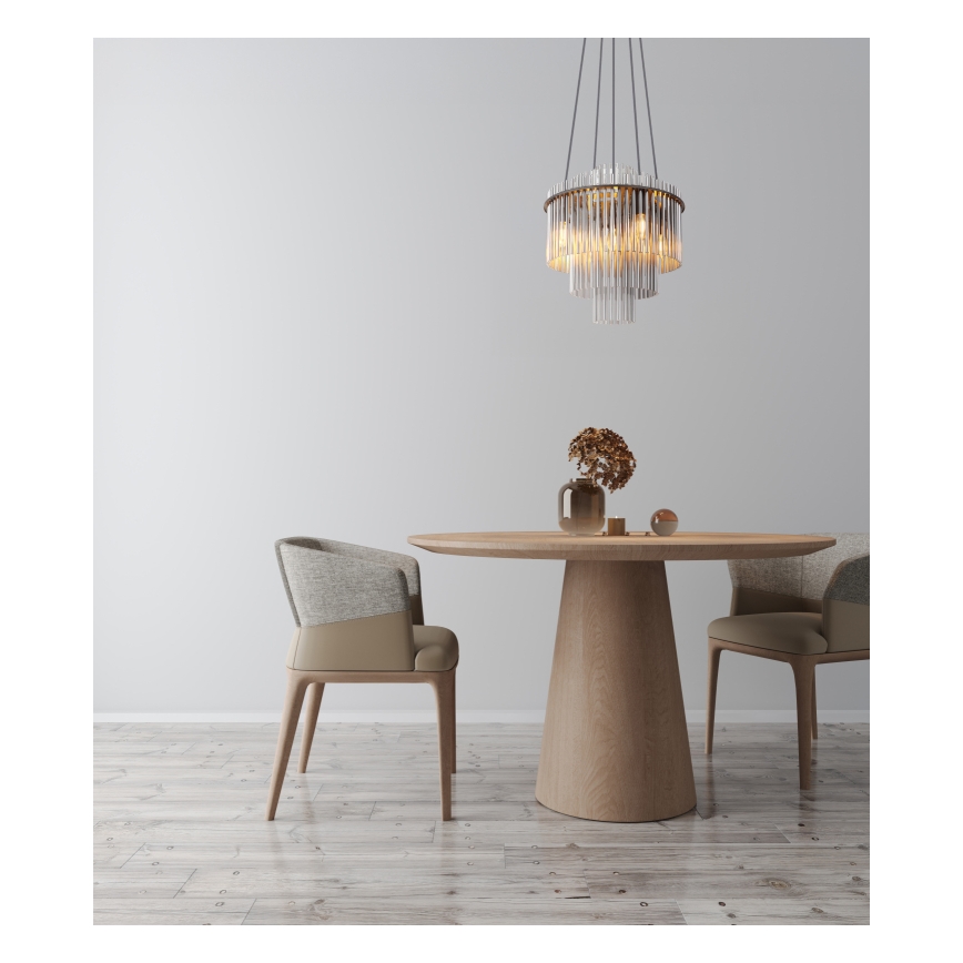 Globo - Ljuskrona med textilsladd 5xE14/40W/230V svart