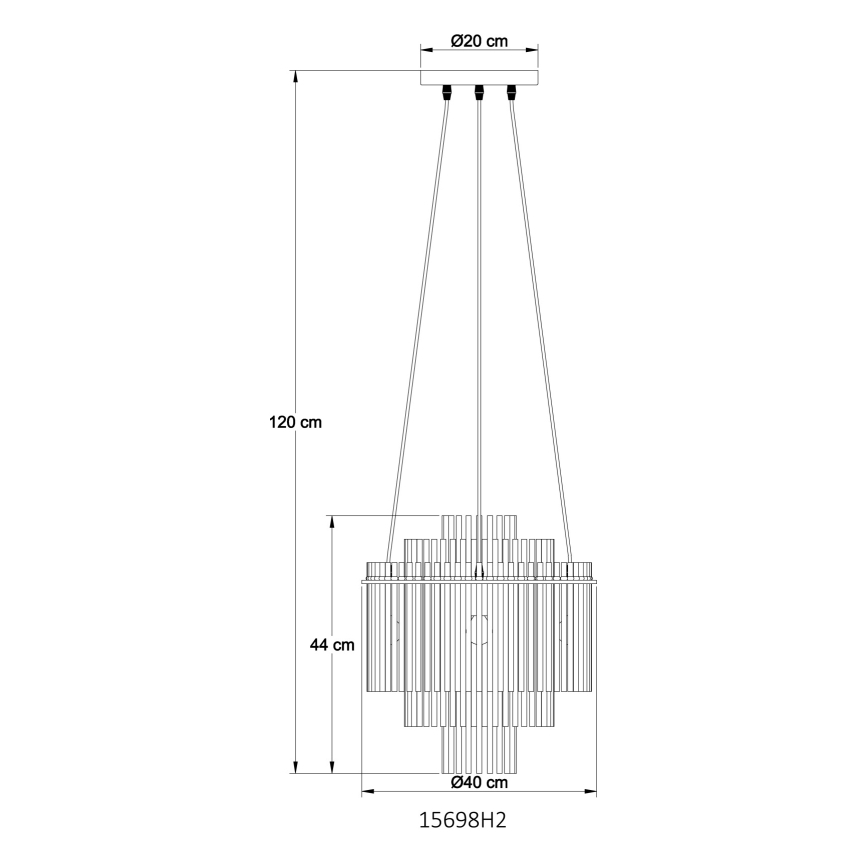 Globo - Ljuskrona med textilsladd 5xE14/40W/230V svart