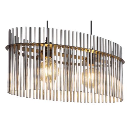 Globo - Ljuskrona med textilsladd 2xE27/60W/230V svart