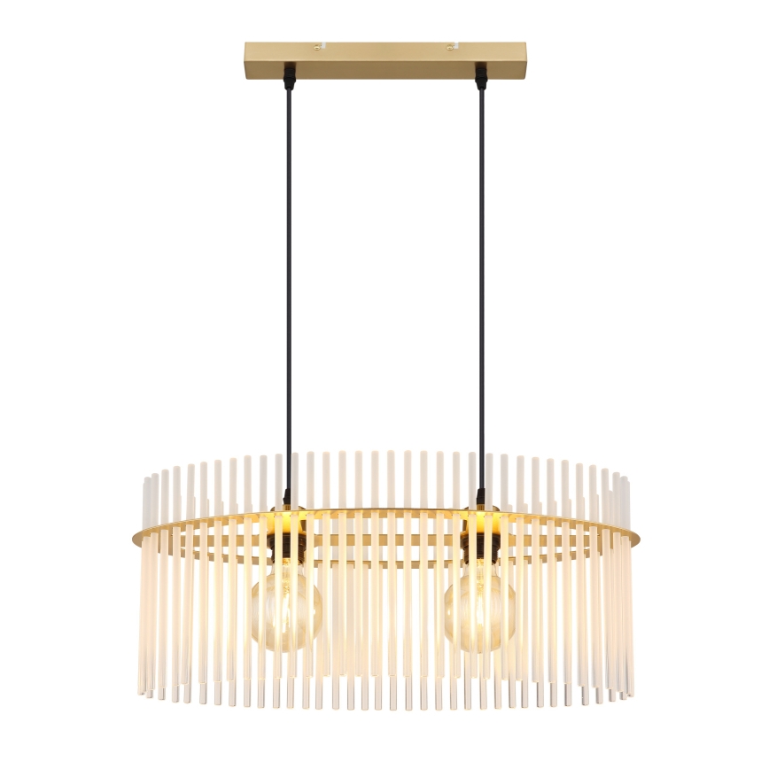 Globo - Ljuskrona med textilsladd 2xE27/60W/230V guld