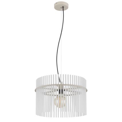 Globo - Pendellampa med kabel 1xE27/60W/230V Ø 40 cm krämfärgad