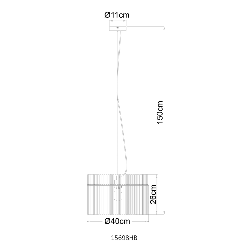 Globo - Pendellampa med kabel 1xE27/60W/230V Ø 40 cm krämfärgad