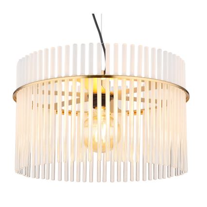 Globo - Ljuskrona med textilsladd 1xE27/60W/230V diameter 40 cm guld