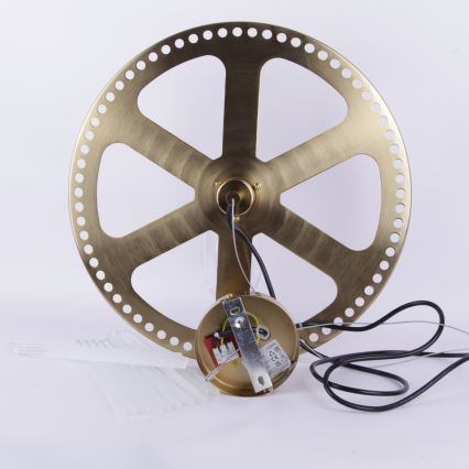 Globo - Ljuskrona med textilsladd 1xE27/60W/230V diameter 40 cm guld