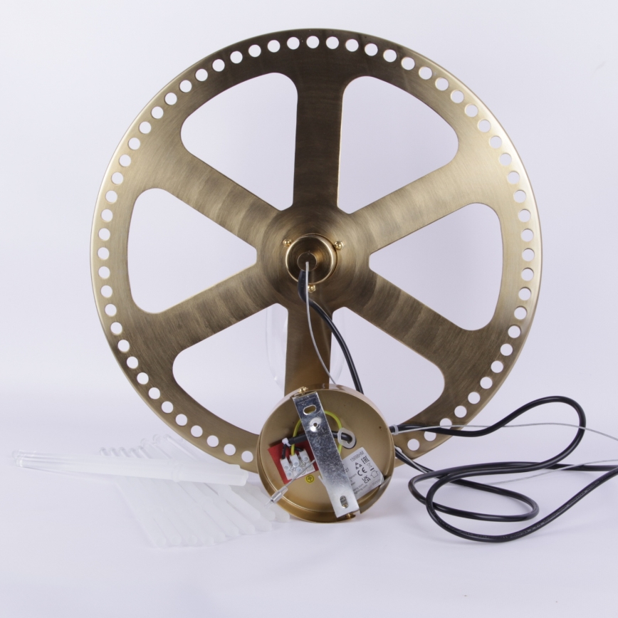 Globo - Ljuskrona med textilsladd 1xE27/60W/230V diameter 40 cm guld