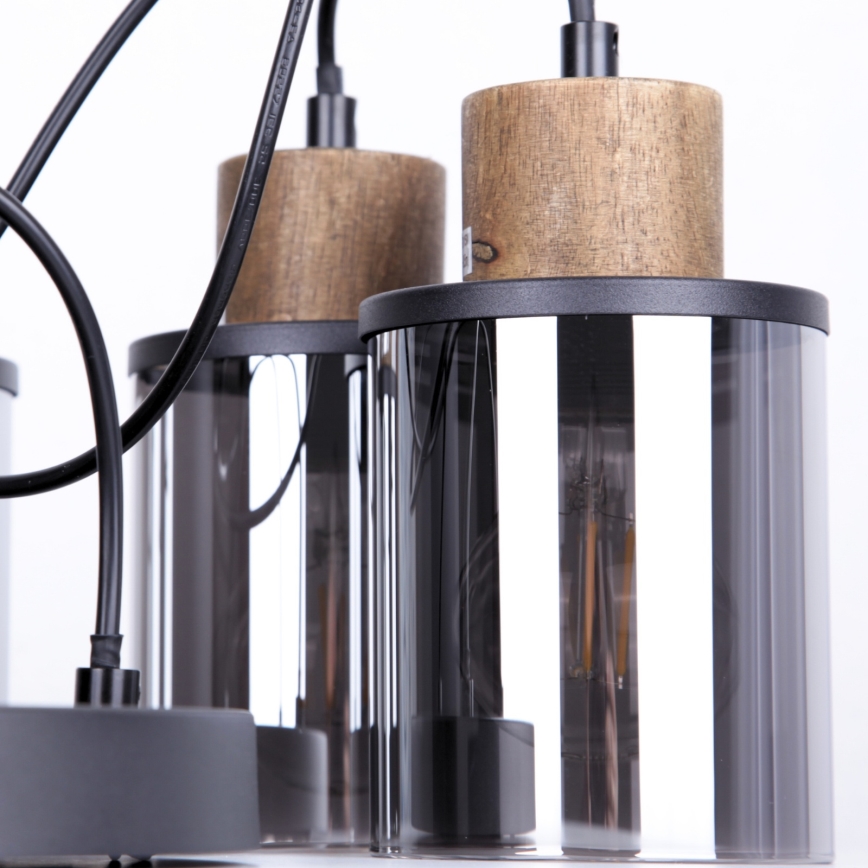 Globo - Ljuskrona med textilsladd 3xE27/15W/230V diameter 27 cm ek