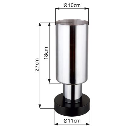 Globo - Bordslampa 1xE27/25W/230V diameter 11 cm svart