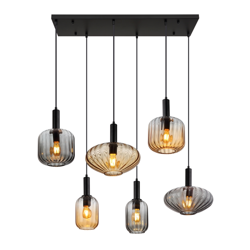 Globo - Pendellampa på vajer 6xE27/60W/230V