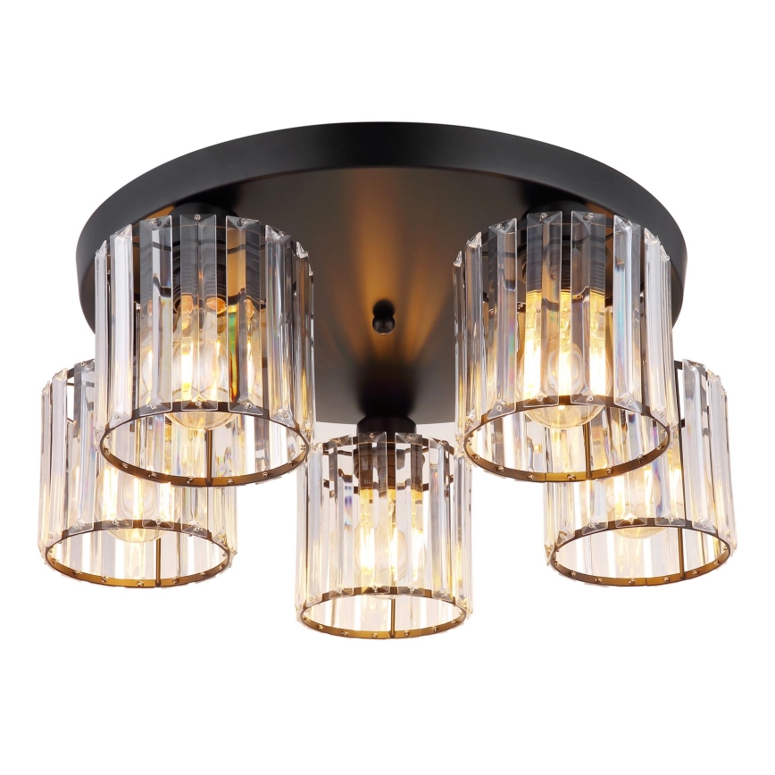 Globo - Ytmonterad ljuskrona 5xE27/60W/230V diameter 46,5 cm svart