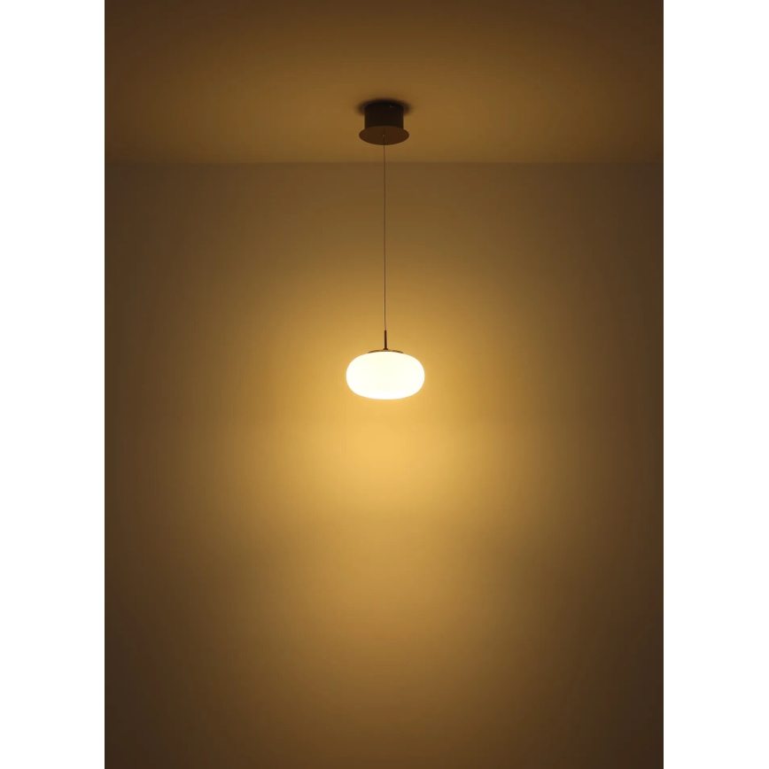 Globo - LED ljuskrona med textilsladd LED/6W/230V vit
