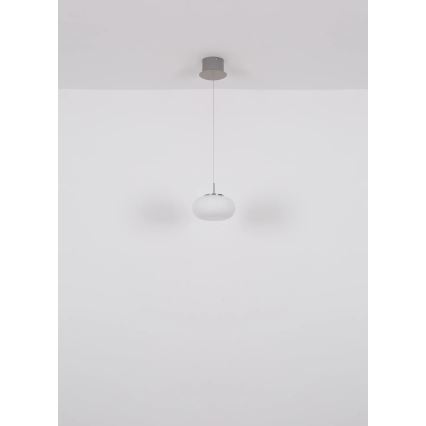 Globo - LED ljuskrona med textilsladd LED/6W/230V vit