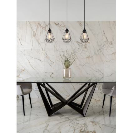 Globo - Ljuskrona med textilsladd 3xE27/60W/230V