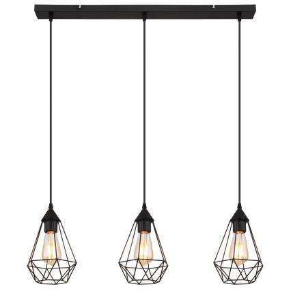 Globo - Ljuskrona med textilsladd 3xE27/60W/230V