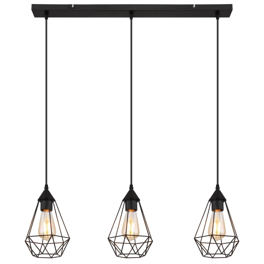 Globo - Ljuskrona med textilsladd 3xE27/60W/230V