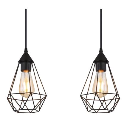 Globo - Ljuskrona med textilsladd 3xE27/60W/230V