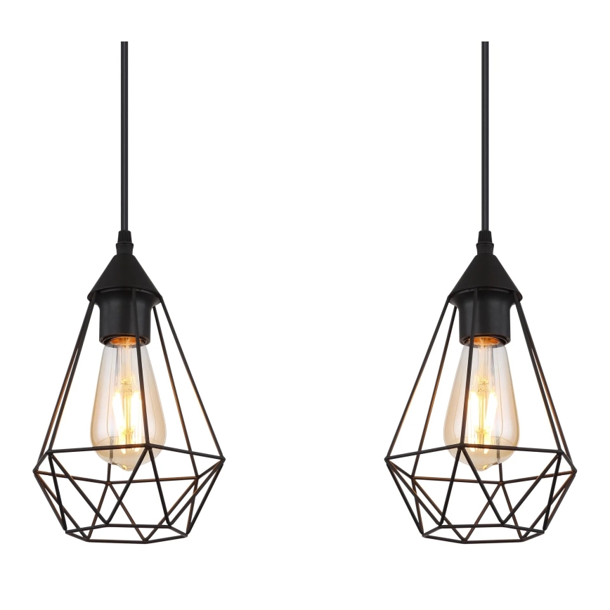 Globo - Ljuskrona med textilsladd 3xE27/60W/230V