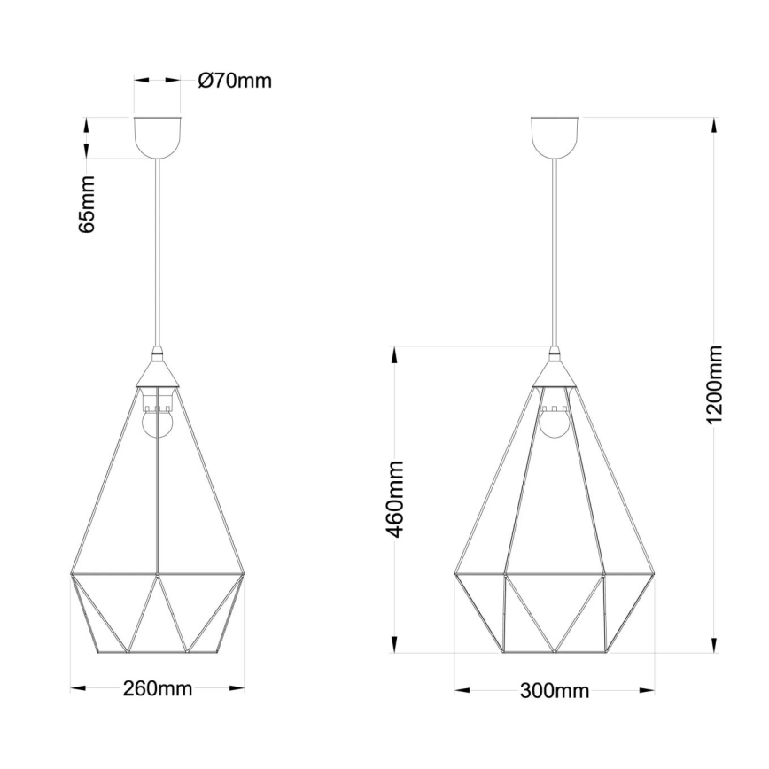 Globo - Ljuskrona med textilsladd 1xE27/60W/230V diameter 30 cm