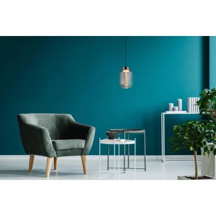 Globo - LED ljuskrona med textilsladd LED/8W/230V