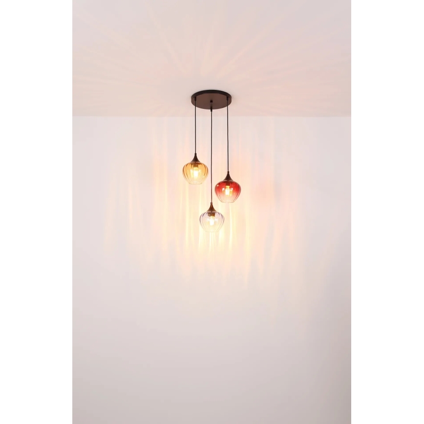 Globo - Ljuskrona med textilsladd 3xE27/60W/230V