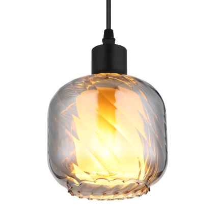 Globo - Ljuskrona med textilsladd 1xE27/25W/230V diameter 14 cm