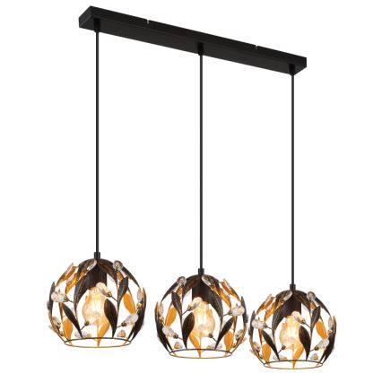 Globo - Pendellampa med kabel 3xE27/40W/230V